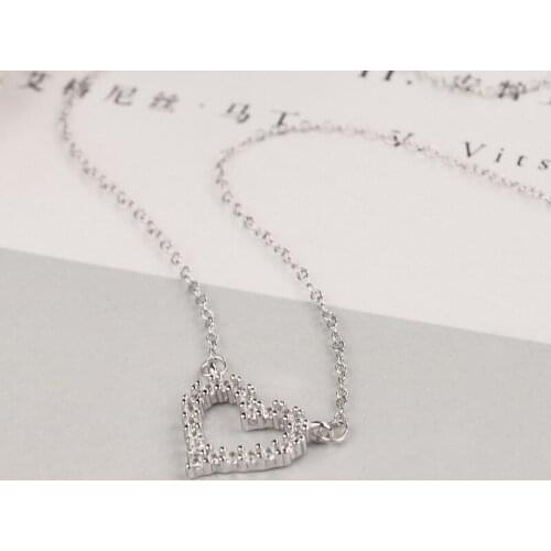 REETI New Arrivals real 925 Sterling Silver Crystal Heart Necklaces Pendant Hot Sale Pure Silver Jewelry for Women