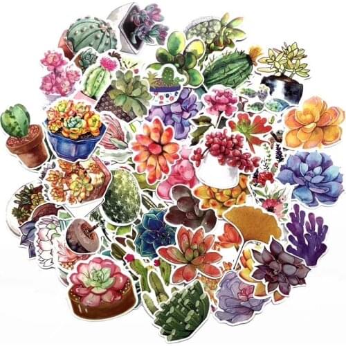 70PCS/lot New Cute Succulent Plants Diary Paper Lable Sealing Stickers Crafts And Scrapbooking Decorative Lifelog DIY Stationery