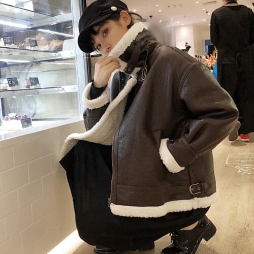 Autumn Winter Women Fashion Warm Bomber Jacket Female coats Parka PU leather Jacket Harajuku Womens blouses Motorcycle Jackets