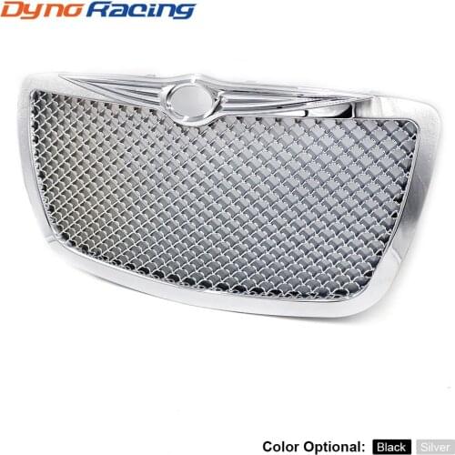 Racing Car front Grills for 2004 2005-2010 Chrysler 300 300C Limited Touring Chrome/Black Hood Grill Mesh Grille YC101088