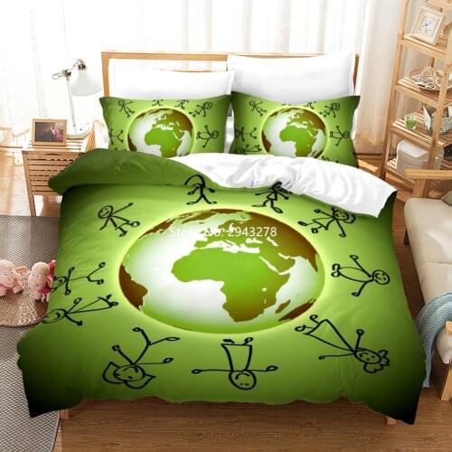 Our Home Earth Series Bedding Full Size Down Duvet Covered Pillowcase Linen Adult Children Bedding Colored Print Bedding Set
