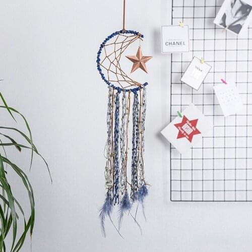 Five-pointed star Dream Catcher Wind Chime Pendant Star Moon Dream Catcher Home decoration window balcony Wall Pendant