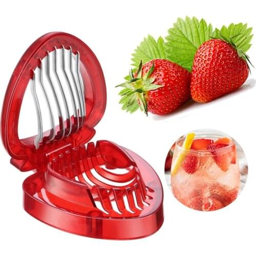 2PCS/set Strawberry Slicer Strawberry Stem Leaf Remover Kitchen Fruit Gadget Fruit Slicer Cake Shop Home Kitchen Gadgets
