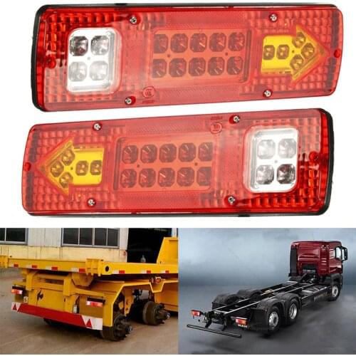 2pcs 12V 19 LED Truck Trailer Lorry Brake Stop Turn Rear Tail Light Indicator Trailer Lamp Taillight Car lights