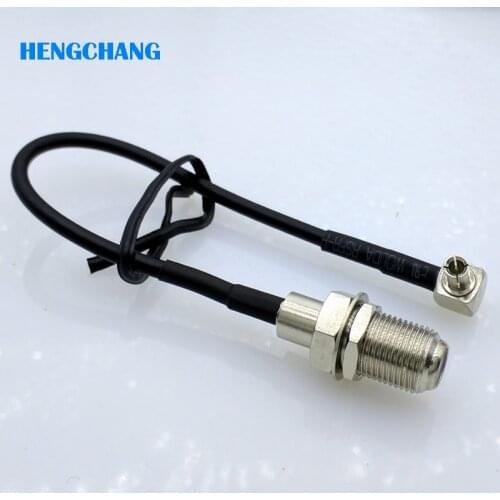TS9 to F female RF Pigtail Cable Adapter F connector to TS9 Rightangle 15cm RG174 cable 10pcs/lot