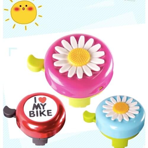 Bicycle horn bell children metal alarm siren cute bike Flower rhandlebar kids child safety riding alarm road lound sound car