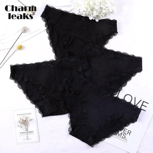 Charmleaks Women Underwear Panties Briefs Cotton Soft Ladies Cozy Solid Hot Sale Breathable Mid Waist High Quality Cute