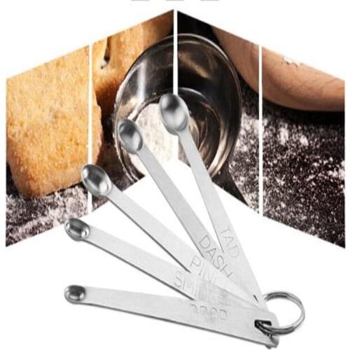 1Set New Stainless Steel Measuring Spoons Mini Size Coffee Spoon Kitchen Baking Tools Spoon Cup Baking Utensils