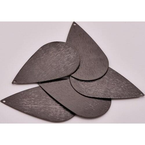 10PCS / 42 * 25mm Brass Brushed Drop-shaped Charm DIY Necklace Bracelet Pendant Jewelry Accessories