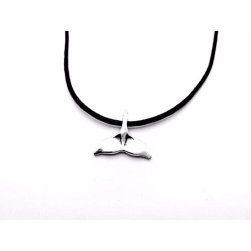 30PCS Little Mermaid Tail Necklace Fish Whale Tail Charm Rope Leather Necklace for Women Spirit Amulet Ariel Ocean Sea Beach