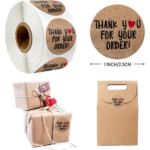 500 pcs Round Stickers Thank You Adhesive Labels Stationery Package for Party Activity Sticker Seal Labels Stationery