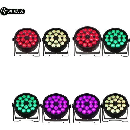 8 Pieces / 18x12w Led Par Light RGBW 4in1 Flat Par DMX512 Stage Dj Full Color Lamp