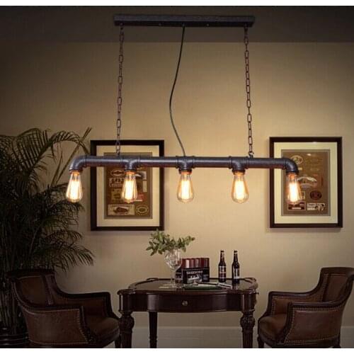 Loft American Industrial Vintage Pendant Light Retro Water Pipe Pendant Lamp for warehouse/dining room /KTV /Bar E27 Lamp Holder