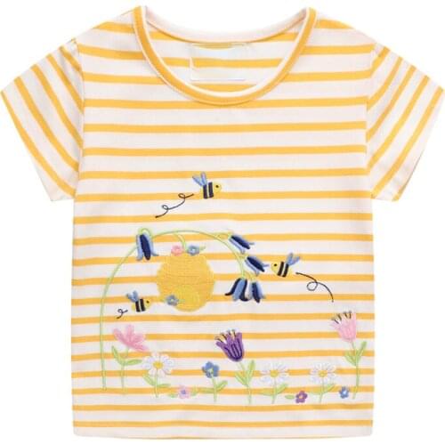 Bambino 2021 New Tees of Children 2-7 Years Unicorn Cotton T shirt for Kids Girl Pink Tops Clothing Baby Clothes Child Costume