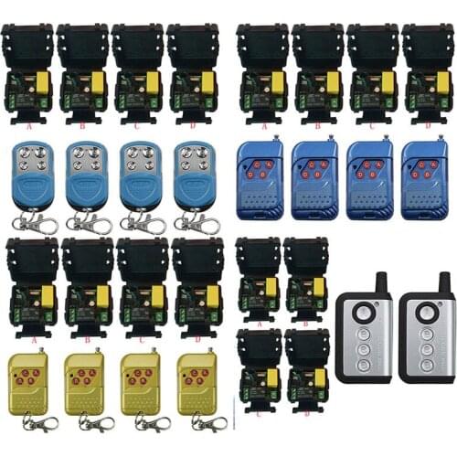 AC 220 V 1 Channel 1CH 10A Radio Controller RF Wireless Relay Remote Control Switch 315 MHZ 433 MHZ Transmitter +Receiver