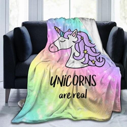 Color Unicorn Soft Plush Blanket Throw Kids Gifts Keep Warm Microfiber Fleece Bedspread Sherpa 150x200cm Custom Flannel Blanket