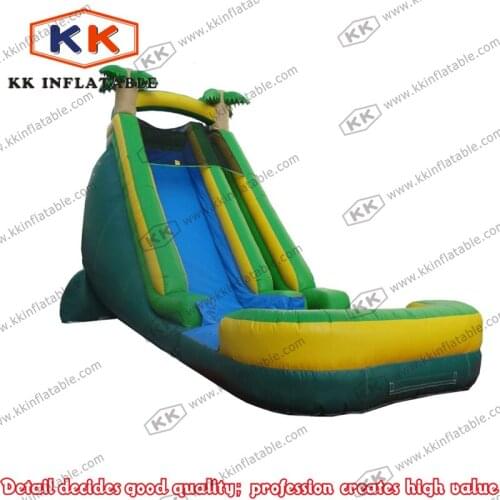 Commercial Splash Island Inflatable Water Slide with Pool For Sale