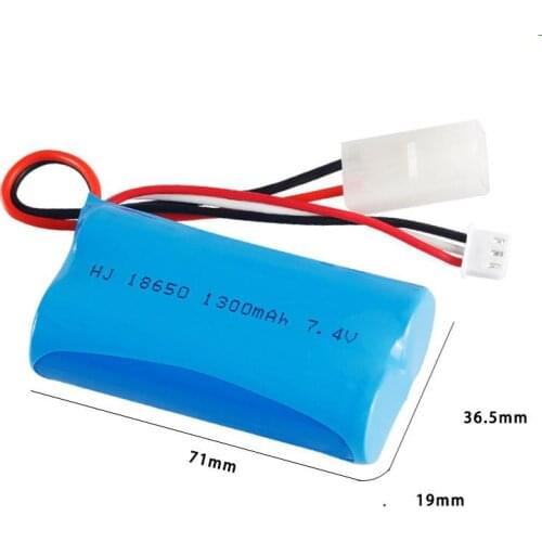 7.4V 1300mAh 18650 LI-ion battery with Tamiya plug for meizhi 2856 high speed RC truck