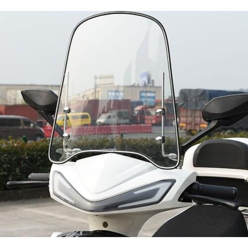 Motorcycle Windshield Universal Electric Scooter Windshield HD Transparent Tricycle Windshield Adjustable Motorcycle Accessories