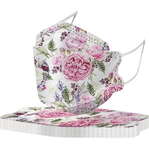 10pc Adults Masks Flowers Printed Masque Mascarillas Halloween Cosplay Prevention Fish Face Mask Маска Для Лица Mondkapjes