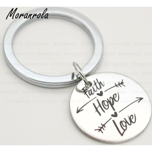 New arried "Faith Hope Love "Jewelry copper Necklace & Keychain Communion Necklace Hip Mom Jewelry 20pcs/Lot