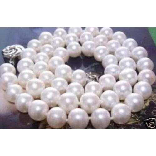 FASHON Charming 9-10mm white akoya pearl necklace 18"