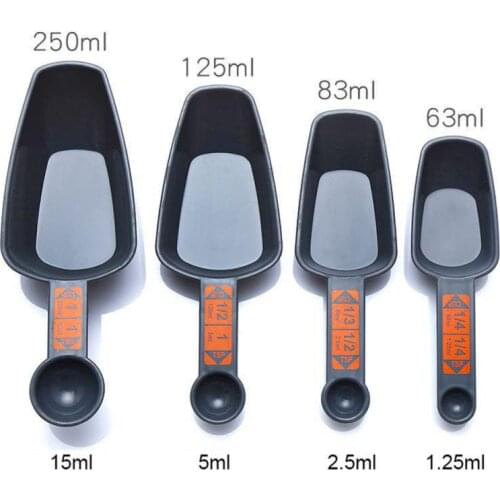 4pcs Kitchen Tools Measuring Spoons Set Dual Sided Teaspoon Coffee Sugar Scoop Cake Baking Measuring Cups Cooking Baking Tools