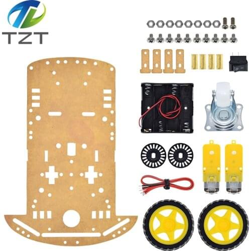 TZT New Motor Smart Robot Car Chassis Kit Speed Encoder Battery Box 2WD For Arduino Free Shipping