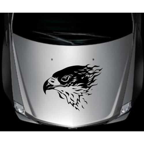 Car decals Flying Bird Eagle Head Flames Vinyl Front Hood stickers CG447