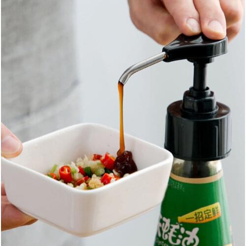 Stainless Steel Oil Bottle Pressure Nozzle Household Sauce Push-type Pump For Kitchen Pressing Syrup Ketchup Vinegar Olive Oil