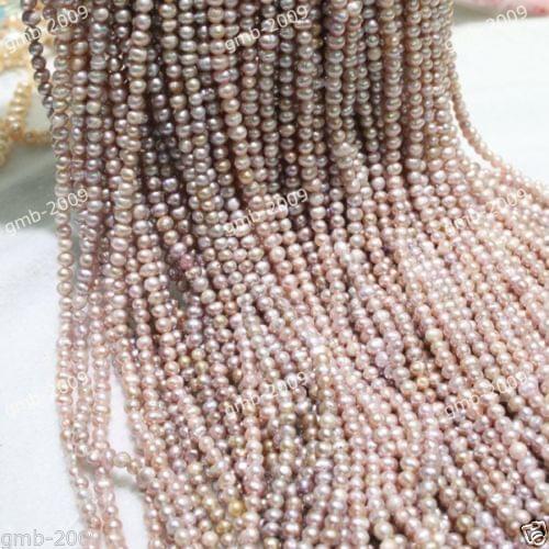 6-7mm Natural Purple Cultural Freshwater Pearl Rondelle Loose Beads 14"