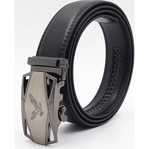 Luxury Eagle Metal Automatic Buckle Waist Belt Fashion Designer Belts Mens High Quality Cow Genuine Leather Strap for Jeans