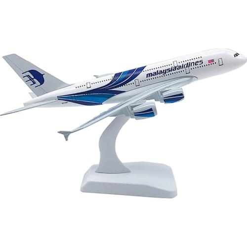 18cm Aircraft Airbus A380 Malaysia Airlines Alloy Plane Model Toys Children Kids Gift for Collection Decorations