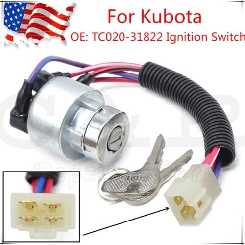 TC020-31822 TC02031822 1900-0931 Ignition Switch Lock + Two Keys for Kubota L2600F L4600F L2501H MX5000 L2800 L2501D L2501F