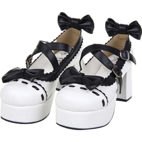 Womens shoes Lolita single shoes high heel princess shoes High help Bowknot Princess Kawaii Girl Women Shoes Vintage Sweet Loli
