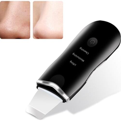 Ultrasonic Face Cleaning Skin Scrubber Facial Cleaner Skin Peeling Blackhead Removal Pore Cleanser Face Scrubber Spatula Beauty