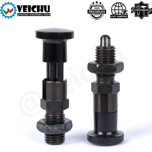 VCN210-CK Aluminum Knob And Carbon Steel Body Self Lock Indexing Plungers With Nut Rest Position