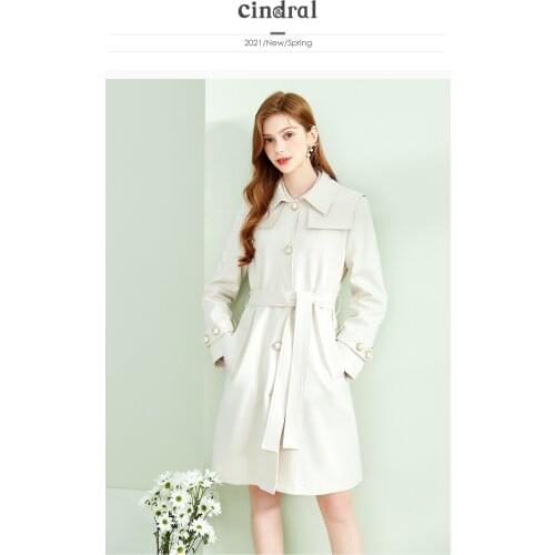 Spring 2021 New Windbreaker Womens Mid-length High-end Temperament Is Thinner and Age-reducing Drape Coat Trend