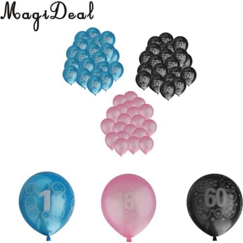 MagiDeal 20pcs/Lot Birthday Balloon Party Anniversary Decoration Age Number 1st 13rd 16th 18th 21th 30th 40th 50th 60th 80th