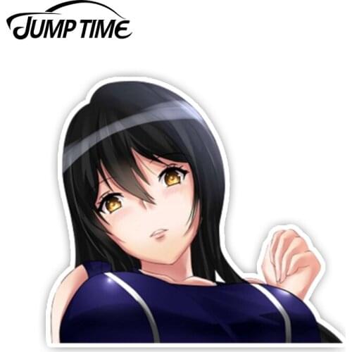 Jump Time 13cm x 9.2cm Aldnoah.Zero BIG HEAD Anime Peeker Sexy Car Stickers Waifu Decals Car Styling Motorcycle Car Accessories