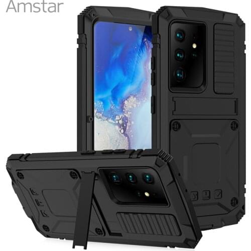 Amstar Armor Waterproof Bracket Protective Case for Samsung Galaxy S21 Plus S21 Ultra Full-wrapped Armor Shockproof Cover Case