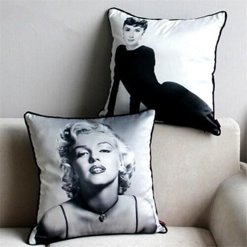 1Pcs European top-grade 45x45cm Photo Star Velvet Pillow Cover pillows Decorative For Throw Cotton Couch