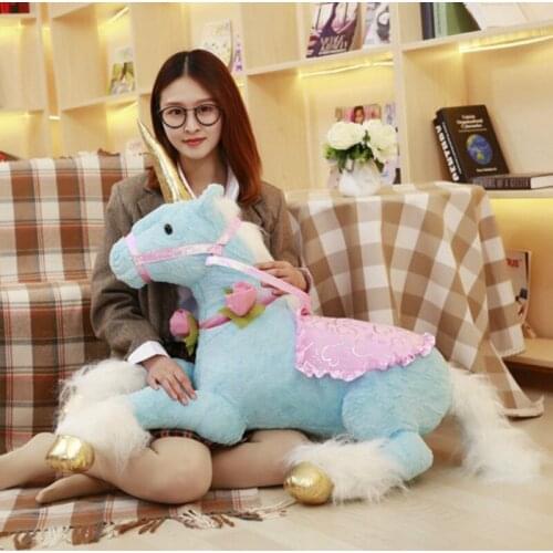 100cm Jumbo Unicorn Horse Plush Toys Giant Stuffed Animal Soft Doll Home Decor Gift for Children Girls Photo Props Home Decor
