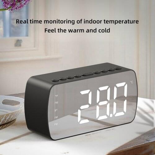 2021 Subwoofer Clock Bluetooth Speaker Small Home Alarm Outdoor Portable Card Wireless Audio Radio Amplifier 2800 MAh
