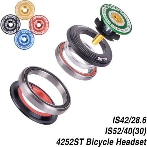 4252ST MTB Road Bike Headset 42mm 52mm CNC 1 1/8"-1 1/2" Tapered Tube fork Integrated Angular Contact Bearing Bicycle Headset