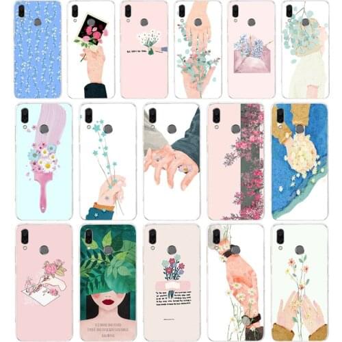 84AA Art Flower Soft TPU Case Cover For Huawei Honor 8 8S 8X 8 Lite 9 9 Lite