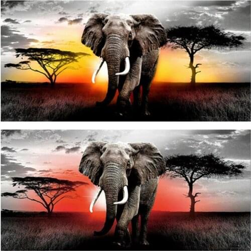 Huacan 5D Diamond Painting New Arrivals Elephant Diamond Mosaic Embroidery Animals Personalized Gift Bedroom Decoration