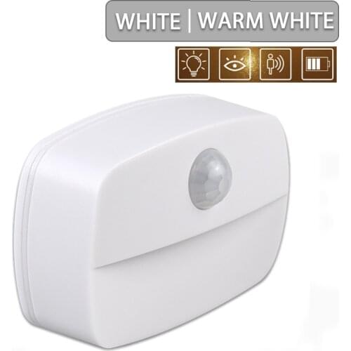LED Night Light Wireless PIR Motion Automatic Sensor Corridor Light Warm White Wardrobe Cabinet Indicator Bookcase Light