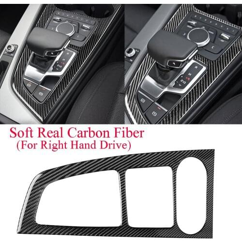 Carbon Fiber Center Console Gear Shift Panel Cover For Audi A4 B9 2017-2020