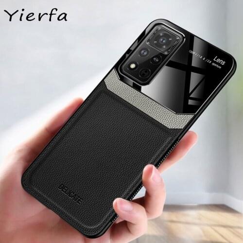 Case For Huawei Honor View 40 Case Shockproof Bumper PU Leather Plexiglass Back Cover For Huawei V40 V30 Pro V20 V10 Phone Case